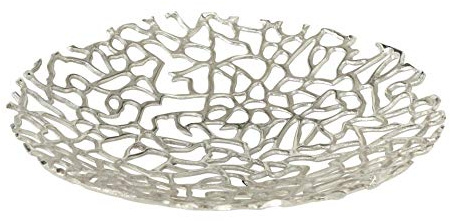 BOLTZE Deko-Schale Fidan Silber Aluminium (40cm rund)