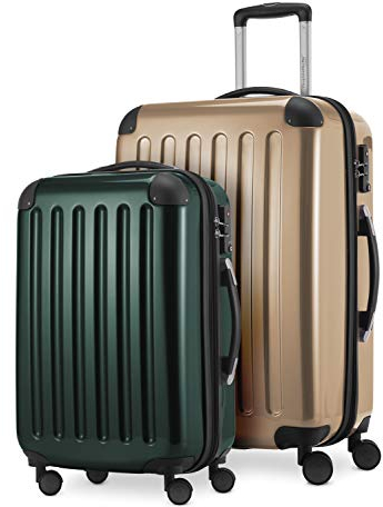 HAUPTSTADTKOFFER - Alex - 2er Kofferset Hartschale glänzend, mittelgrosser Koffer 65 cm + Handgepäck 55 cm, 74 + 42 Liter, TSA