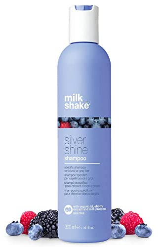 milk_shake | Silver Shine Shampoo Light 300 ml, Shampoo Antigiallo Delicato Specifico per Capelli Biondi o Grigi, con Pigmento Viola, Made in Italy
