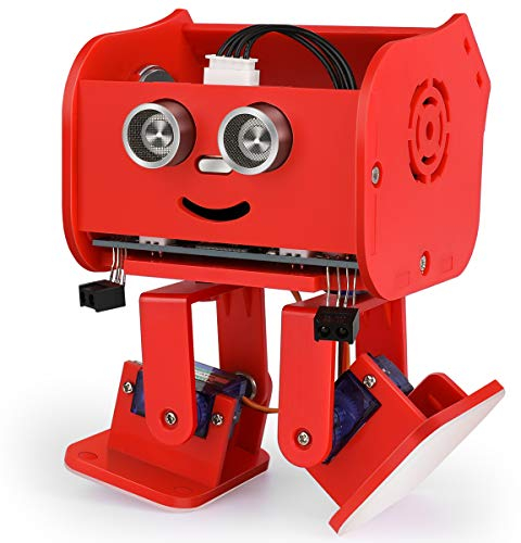 ELEGOO Roboter Penguin Bot Zweibeiniger Roboter Baukasten Kompatibel mit Arduino IDE, Mint Spielzeug mit Tutorial für Hobbybastler, STEM Toys für Kinder und Erwachsene V2.0(Rot)