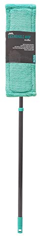 JVL Super-Absorbent Microfibre Extendable Flat Floor Mop, Turquoise/Grey