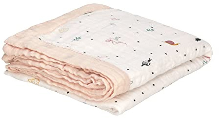 LÄSSIG Coperta per neonati coperta swaddle coccolosa morbida e traspirante/Heavenly soft Blanket Garden Explorer rosa