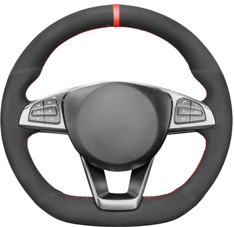 MEWANT Leder Lenkradbezug für Mercedes Benz C200 C250 C300 B250 B260 A200 A250 Sport CLA220 / Lenkradzubehör für Mercedes Benz
