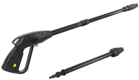 TECHKAR Högtryckstvättpistol med högtrycksslang M22 x 1,5 & lans - Tillbehör för högtryckstvätt - Justerbart munstycke för högtryckstvätt - 5 m slang - Lanca vario + turbo- utan slang