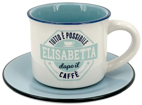 TAZZINA DA CAFFE' PERSONALIZZATA CON PIATTINO - ELISABETTA
