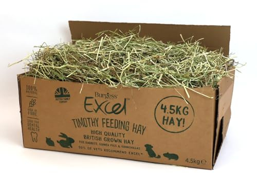 Burgess Excel Timothy Feeding Hay Box, 4.5kg – Feeding Hay for Rabbits – 100% Natural Ingredients, Rabbit Timothy Feeding Hay