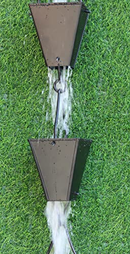 KAM Home Regenkette mit Befestigungsset aus Bronze, konisch, quadratisch, Braun, 15 Stück
