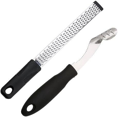 Jalapeno Pepper Corer, Lemon Zester Cheese Grater,Core Deseeder for Jalapenos, Chilis, Banana, Bell Peppers, Zucchini, Cucumber (1 Jalapeno Pepper Corer＋1 Lemon Citrus Zester Cheese Grater)