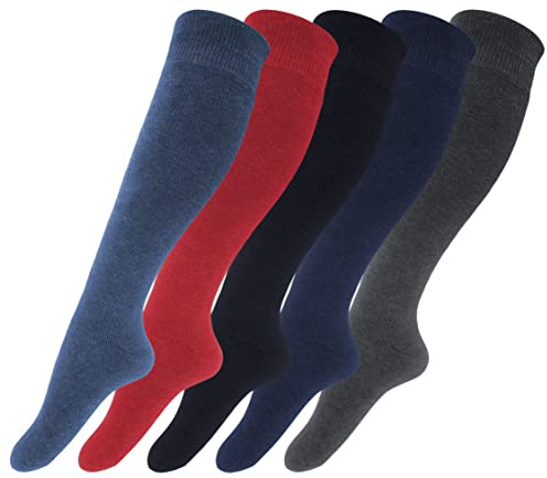 Kniestrümpfe 6 Paar Damen Thermo Winterstrümpfe mit Innenfrottee