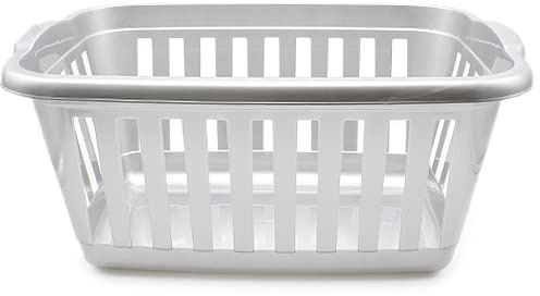 CABLEPELADO Cesta Ropa Rectangular plástico, cesto lavandería, Canasta Colada, Cesta para la Colada de plástico, 57 cm largo x 38 cm ancho x 25 cm alto, Plástico, Con asas, Gris