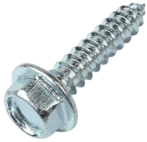 AERZETIX - C58607 - Satz von 50 Blechschraube metalle selbstschneidend Ø3.5x16 mm mit kragen flansch - mit sechskantkopf sechskant - DIN6928 - aus verzinktem stahl - farbe silber