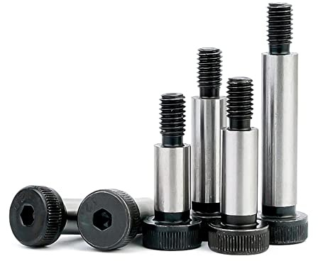 φ8 mm × M6 × 20 mm – 5 Stück Schulterschrauben aus legiertem Stahl der Güte 12,9 mit Innensechskant, Schulterdurchmesser 8 mm, Schulterlänge 20 mm, Gewindegröße M6–1,0 mm
