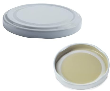 OPIROS Capsule Twist Off Per Barattoli In Vetro Coperchi Per Vasi Vasetti Conserve Marmellate Passate Pomodoro Confetture Casalinghe (Diametro mm.63, Bianchi - Pezzi 100)