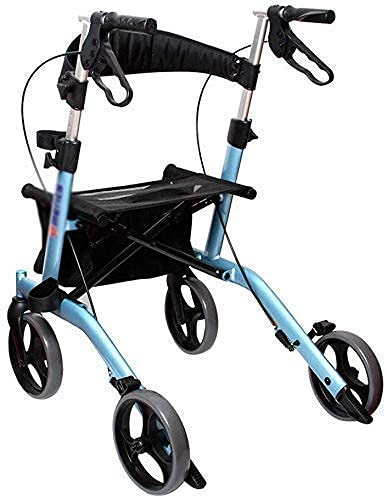 Rollatoren für Senioren Gehrahmen, Rolling Walker mit aufrechter Körperhaltung, faltbar, Drive Medical All Wheel Walker Rollator, Compact Rolling Walker - Rollator für Senioren beim Gehen, Blau, Space