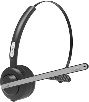 ADOC BT01 Auriculares Bluetooth Monoaurales con Micrófono Giro 270 Grados, Cancelador de Ruido, Diadema Ajustable, Tecla multifunción, Batería Duradera. Uso por Ambos Lados (Oreja Derecha/Izquierda).
