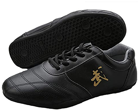 Martial Arts Shoes, Tai Chi Trainers Chinese Traditional Wushu Shaolin Sneaker Non-Slip Outdoor Sports Shoes for Women,Black,5