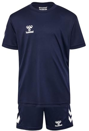 hummel Logo Set Trainingsanzug Kinder - Trikot - Sportanzug für Jungen und Mädchen - Training & Fußball Set mit Shorts und T-Shirt - aus 100% Polyester