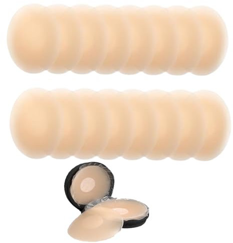 JCKD8-Paare Silikonabdeckungen, Silikon Schnuller Abdeckungen wiederverwendbare selbstklebende kreisförmige Abdeckungen, wasserdichte Brustaufkleber unsichtbare Abdeckungen unter Bikini für Frauen-BHs