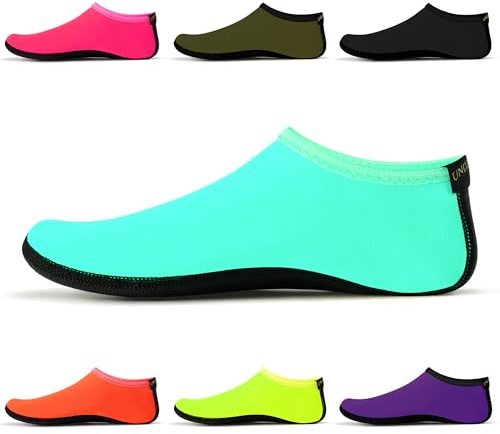 Uncle Paul Wassersocken – Unisex-Indoor-Yoga-Socken, Barfuß-Wasserschuhe, Strand, Surfen, Tauchen, Heim-Slipper, Pool für Kinder und Erwachsene Blau EU Größe 41 bis 42 SWA15LBXL