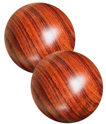Handmassageball 2 Stück Braun für Handübungen | Handtrainingsball, Akupunkturball, Chinesische Kugeln, Kompakt und Tragbar
