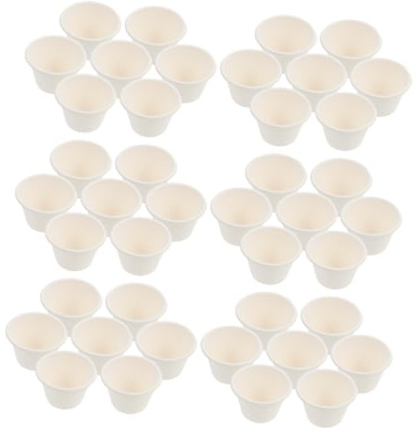 OSOLADY Coupes De Crème Glacée En Pulpe 50 Pièces Bol Jetable Résistant Nourriture Froide Festivals Fêtes Multifunction
