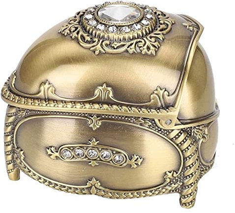Schmuckaufbewahrung Kleine Schmuckschatulle Klassische Vintage Herzform Metallschmuckschatulle Ring Schmuckaufbewahrung Organizer Brust Schmuckschatulle Schmuckschrank