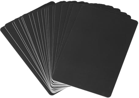 PATIKIL Leere PVC-Karten, 20er-Pack Inkjet-Plastik-ID-Karte CR80 30 MIL Weiße bedruckbare Visitenkarten, wasserdichter beidseitiger Druck für Foto-ID-Badge Inkjet-Drucker Glänzend, Schwarz
