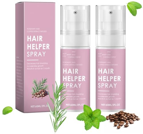 Wakasena Hair Helper Spray - 2pcs 60ml Hair Growth Spray, Natural Hair Growth Serum with Caffeine & Castor Oil, Repair Thinning Hair Naturally - Vegan, Cruelty-Free Formula for Women & Men