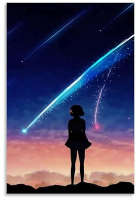 Póster de anime Kimi No Na Wa Your Name (2) Póster Pintura Decorativa Lienzo Arte de Pared Salón Póster Dormitorio Pintura, Arte de Pared Impresión de Imagen Moderna Decoración de Habitación Familiar