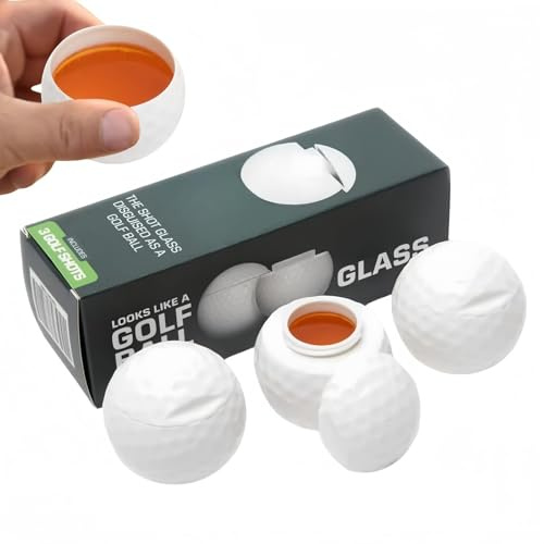 Jinjiar Golf Ball Shot Glasses, Set of 3, Plastic, Novelty, Liquor Cup, 1.4cl, Golf Gifts for Men