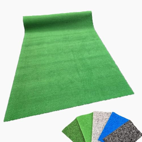 MadeInNature, Gazon synthétique Extérieur, PREMIUM, Gazon artificiel, faux gazon au mètre, Idéal pour terrasse balcon et jardin, vert foncé 1,33x5m