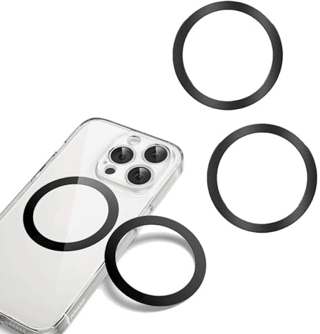 Universal Metal Ring Sticker For MagSafe,magsafe ring,pack of 3 | magnetic ring for phone case Compatible with iPhone 16/15/14/13/12/11 Series, Galaxy, and Android Accessories (Black)