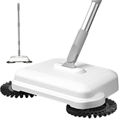 Sweeper 2 en 1 étage, balayeur de poussée à Main tournante à 360 ° avec Longue poignée pour Nettoyage du Sol Dur du Tapis