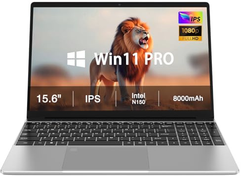 Kayoote Celeron N150 8+1TB Laptop Laptop de 15.6 Pulgadas Win 11 Pro para Estudiantes y Negocios, con reconocimiento de Huellas Dactilares, Pantalla FHD, Wi-Fi, BT, Escuela, 8000 mAh