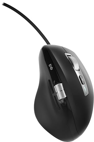 T'nB - Souris Filaire USB A + USB C Double Molette INFINITEPRO, Molette Débrayée Ultra Rapide, Molette Latérale pour Défilement Horizontal, Boutons Précédent Suivant, Plug & Play