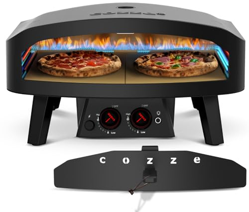 Cozze® 24 Pizzaofen Gas Schwarze Edition 60x60cm - 600°C, Pizza in 2 Minuten