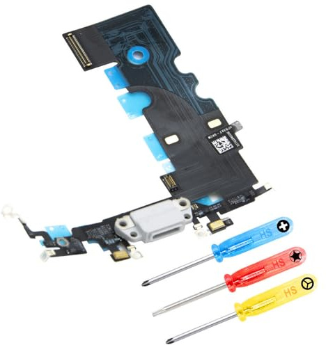MMOBIEL Dock Connector Compatible with iPhone 8 Series - Charging Port Flex Cable - Headphone Port/Microphone/Antenna Replacement - Incl. Screwdrivers - White