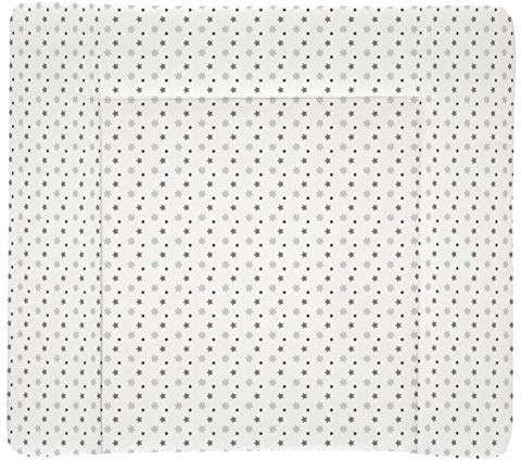 Träumeland TT80205 Wickelauflage Weiss mit grauen Sternen PVC-frei, 75 x 85 cm, mehrfarbig