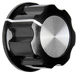Supertool Potentiometer-Drehknöpfe, 6 mm Lochdurchmesser, Lautstärkeregler, Ampere, Zifferblatt (5 Stück) – weiße Aluminiumkappenknöpfe – Drehschalter – manuelle Bedienung – 5 Stück