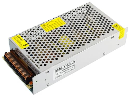 24V 5A 120W Alimentatore Interruttore AC 110/220V a 24 Volt DC 5 Ampere Alimentatore Stabilizzato Trasformatore per Striscia Led, Banda LED e Stampante