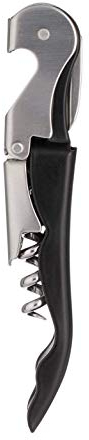 Viners Barware Waiter’s Friend Classic 2-Step Lever Action Corkscrew and Bottle Opener, Black & Silver