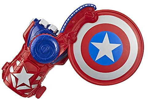 Marvel Nerf Power Moves Avengers Captain America Shield Sling Disc-Launching Toy for Kids Roleplay, Toys for Ages 5 and Up (Amazon Exclusive)