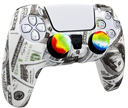 Skin for Xbox Series S/X Ps4 Ps5 Controller, 1pc Anti-Slip Shell Cover Case with 10 Joystick Grips for Playsation 5 Controller Wireless Gamepad (PS5 Controller #16)