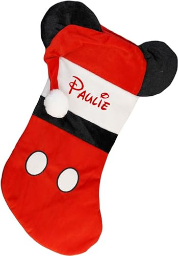 Kurt S. Adler Personalisierter Weihnachtsstrumpf Offiziell lizenzierte Charakterstrümpfe – 48 cm (Mickey)