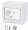 Prese Corrente Elettrica, IP55, Scatola Presa Esterna Elettrica, Resistente Alle Intemperie, Presa Esterna da Muro, per Ambienti Umidi, Garage (Foro singolo)