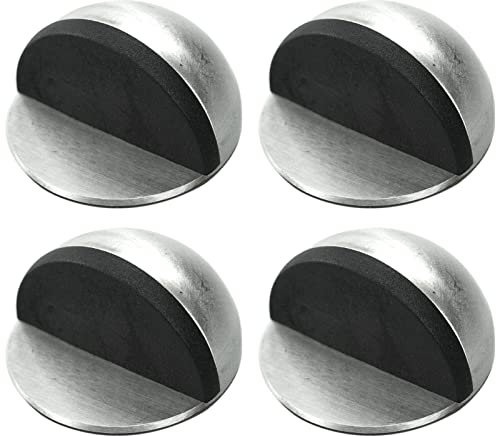 Fermaporta, [4 Pezzi] Fermaporta a Pavimento Adesivo Protezioni per Pareti,Pavimento e Mobili Uso Casa e Ufficio Argento