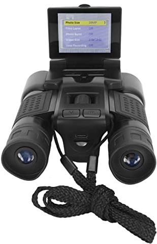 Fotocamera Binocolo Digitale con Display LCD da 2,4 Pollici, Telescopio per Fotocamera Digitale con Registratore di Foto 12x32 5 MP, per Osservare gli Uccelli, Partita di Calcio