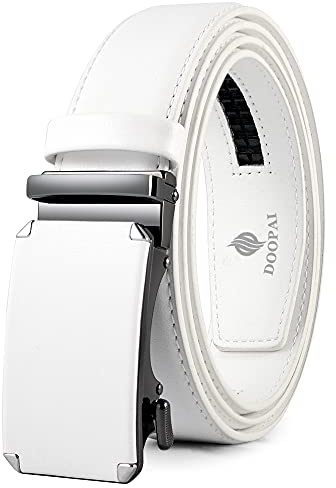 DOOPAI Automatik Gürtel Herren Weiß, Ratsche Gürtel Herren, Männer Ledergürtel