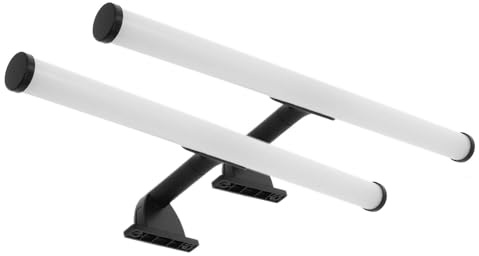LED Universum - moderne LED Spiegelleuchte Salma 2-er Set 40cm schwarz rund 6W 750lm 4000K IP44 für Badezimmer, Spiegel oder als Bilderleuchte, Steck- Klemm- Wandmontage