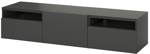BESTÅ TV-Bank, 180 x 42 x 39 cm, dunkelgrau/lappviken dunkelgrau